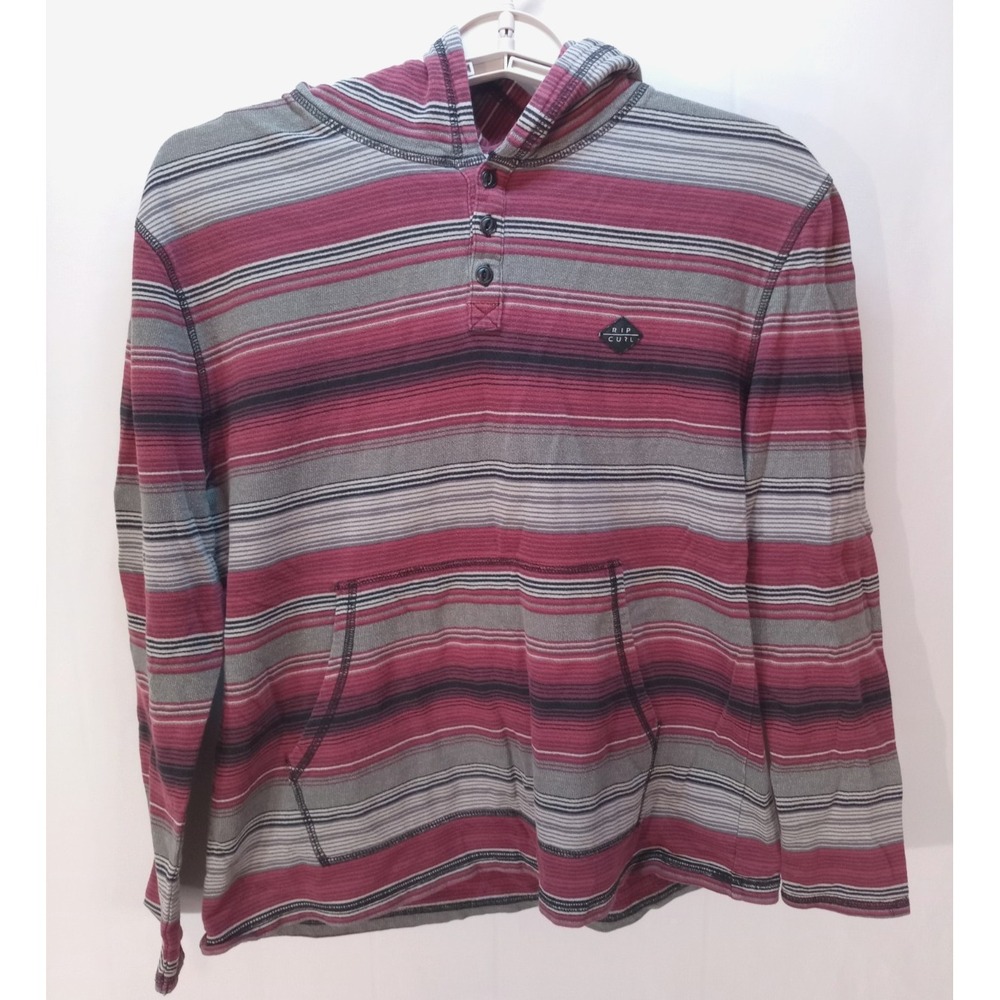 Rip Curl Boy's Hoodie Hooded Long Sleeve Shirt, Large, Striped